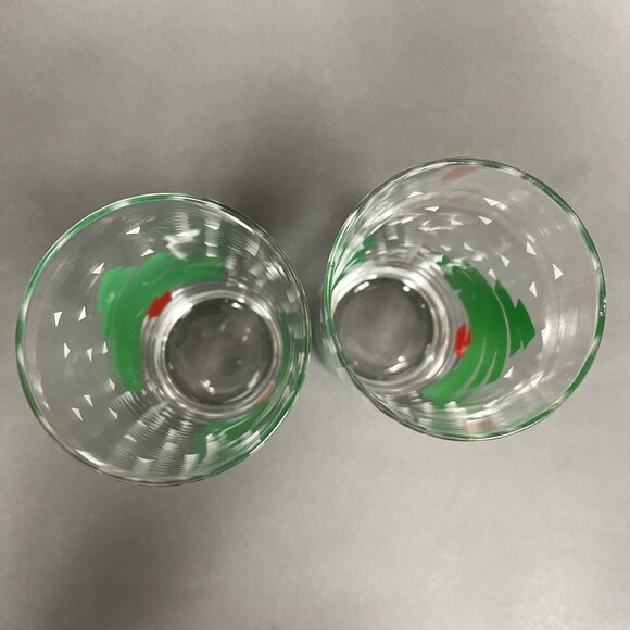 Dayton Hudson 1988 Highball Glasses Christmas Tree Clear Green Red Lot of 2 - Picture 6 of 7